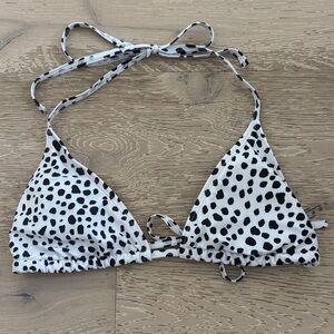 Black and White Polka Dot Bikini Top